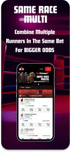 BetChamps app listing on the App Store, displaying their same race multi options.
