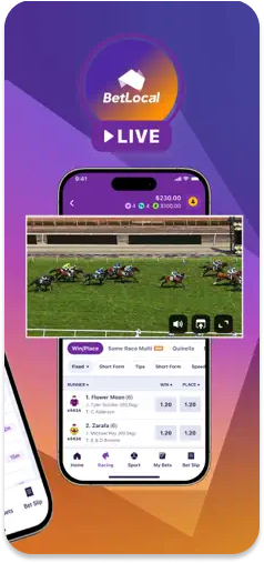 BetLocal app featuring live racing streaming via BetLocal TV.