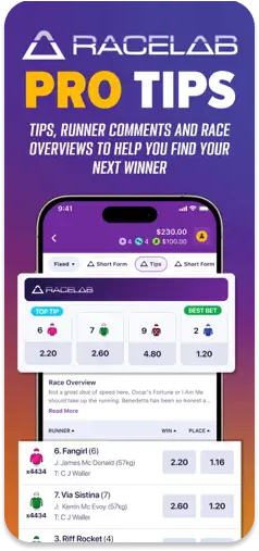 BetLocal app featuring RaceLab’s expert betting tips and race overviews.