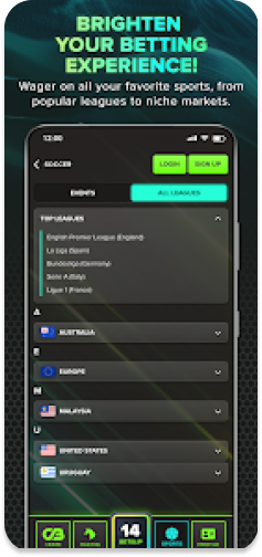 ChromaBet sports betting section showcasing a range of available markets.
