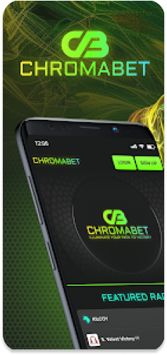 ChromaBet app main menu displaying racing and sports betting options.