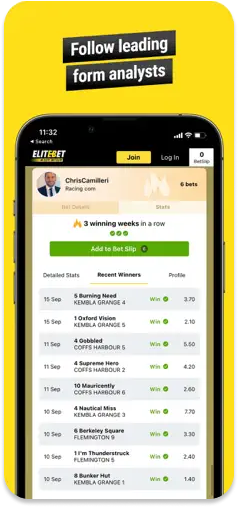 EliteBet feature displaying tips from professional form analysts.