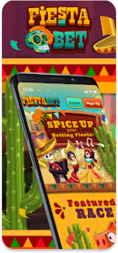 FiestaBet app main menu showcasing vibrant design and betting options.