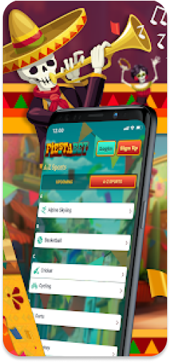 FiestaBet app secondary menu showing additional features and settings.