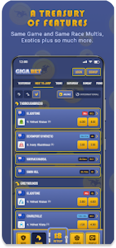 GigaBet app showcasing advanced betting features.