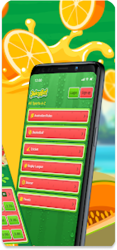 JuicyBet app secondary menu displaying additional features.