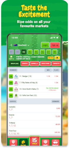 JuicyBet app highlighting competitive odds across sports and racing.