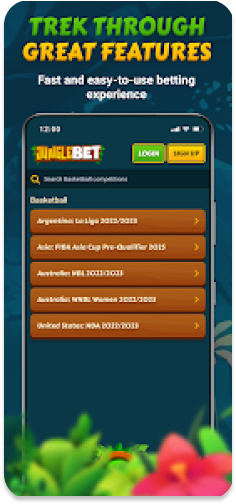 JungleBet app highlighting its speed and usability.