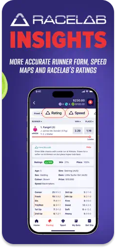 MarantelliBet RaceLab insights screen displaying in-depth racing statistics.