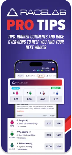 MarantelliBet RaceLab Pro Tips screen showing expert betting advice.