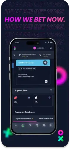 Bet Right app’s main menu showcasing sports and racing markets.