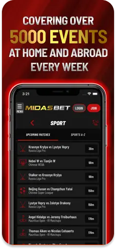 MidasBet sports and racing event coverage.