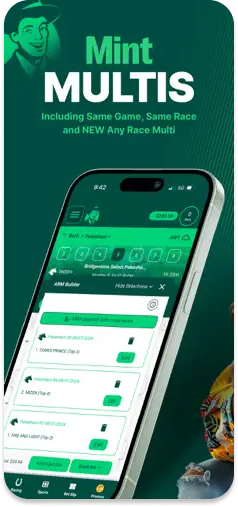 MintBet multis betting options for racing and sports.