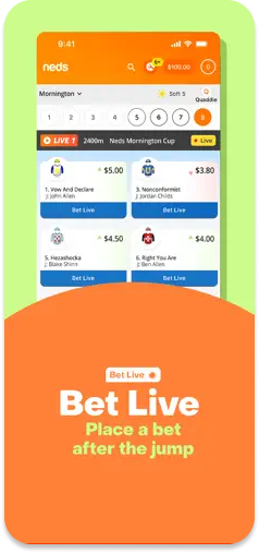 Neds live betting feature.
