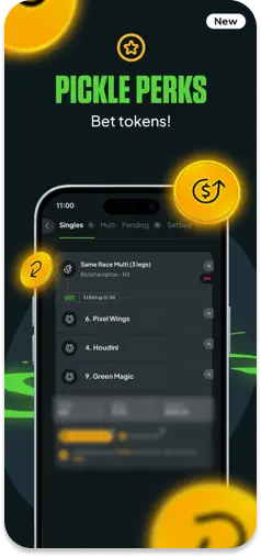 Picklebet rewards system featuring bet tokens.