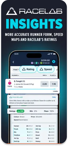 Punt123 RaceLab Insights section with detailed runner statistics.