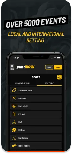 PuntNow betting markets – Extensive coverage of global sports and racing events.