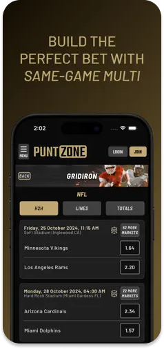 PuntZone Same Game Multi – Combining multiple outcomes in one bet.