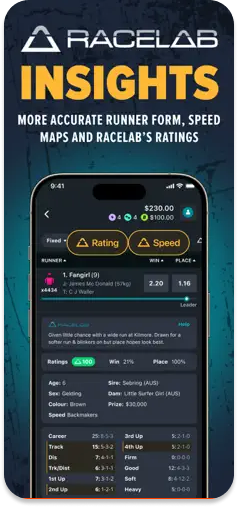 RaceLab Insights – RealBookie's advanced form guide with runner stats and ratings.