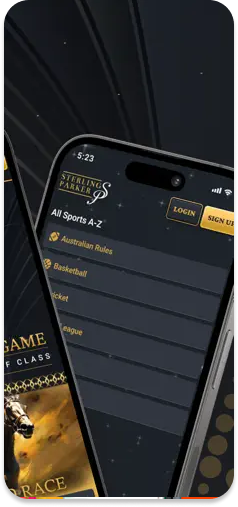Sterling Parker Main Menu – A sleek, intuitive betting interface for racing and sports.