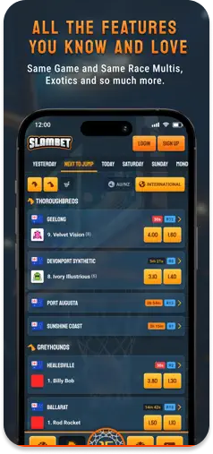 SlamBet betting features – including Same Game Multi and Same Race Multi.
