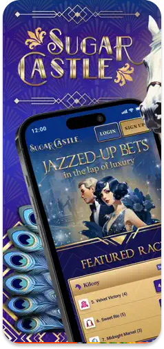 SugarCastle homepage – a 1920s-themed sportsbook with a luxurious betting experience.