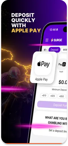 Quick deposits with Apple Pay on Surge.