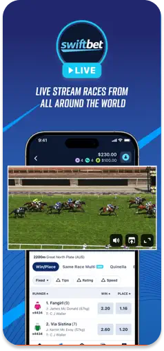 SwiftBet Live – Streaming international horse racing events.
