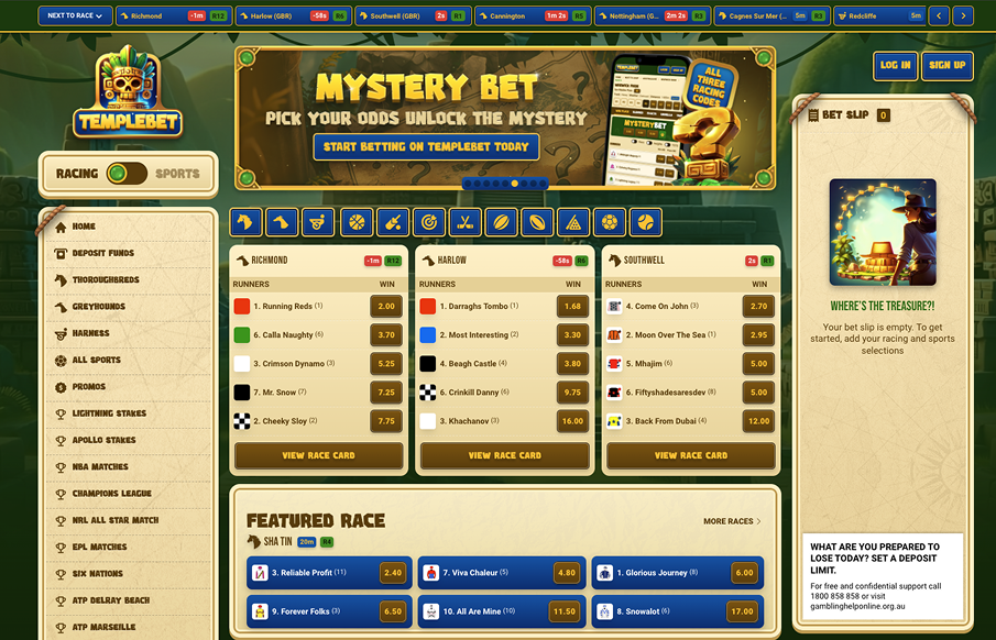 Surge betting app main menu – Fast and easy-to-use mobile sportsbook.