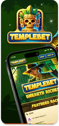 TempleBet sportsbook main menu showcasing an adventurous betting theme.