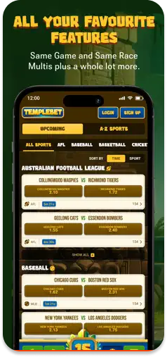 TempleBet’s Same Game and Same Race Multi betting features.