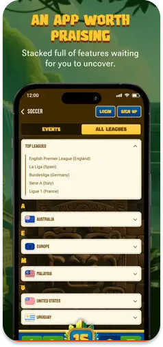 TempleBet mobile app showcasing its premium features.