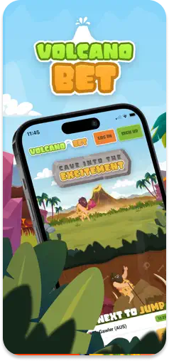 VolcanoBet main menu UI showcasing sports and racing markets.