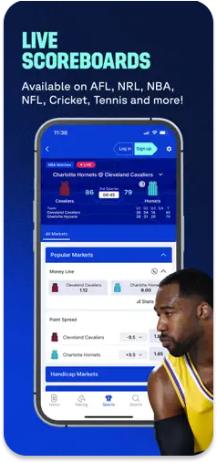 Betr app featuring live scoreboards across multiple sports.