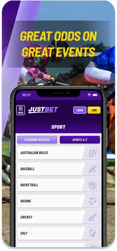 JustBet promotional banner emphasizing competitive odds.