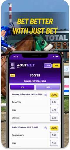 JustBet app promoting seamless betting experience.